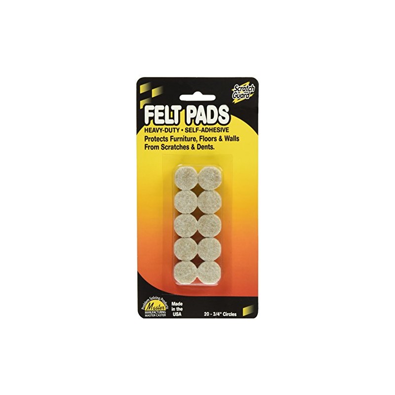 Master Caster Scratch Guard Felt Pads,Beige