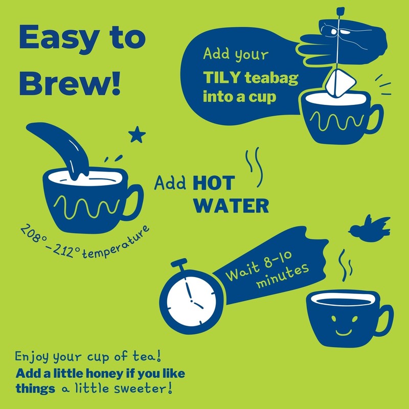 Tily Tea Digest Ease Herbal Tea | Caffeine-Free | Peppermint,