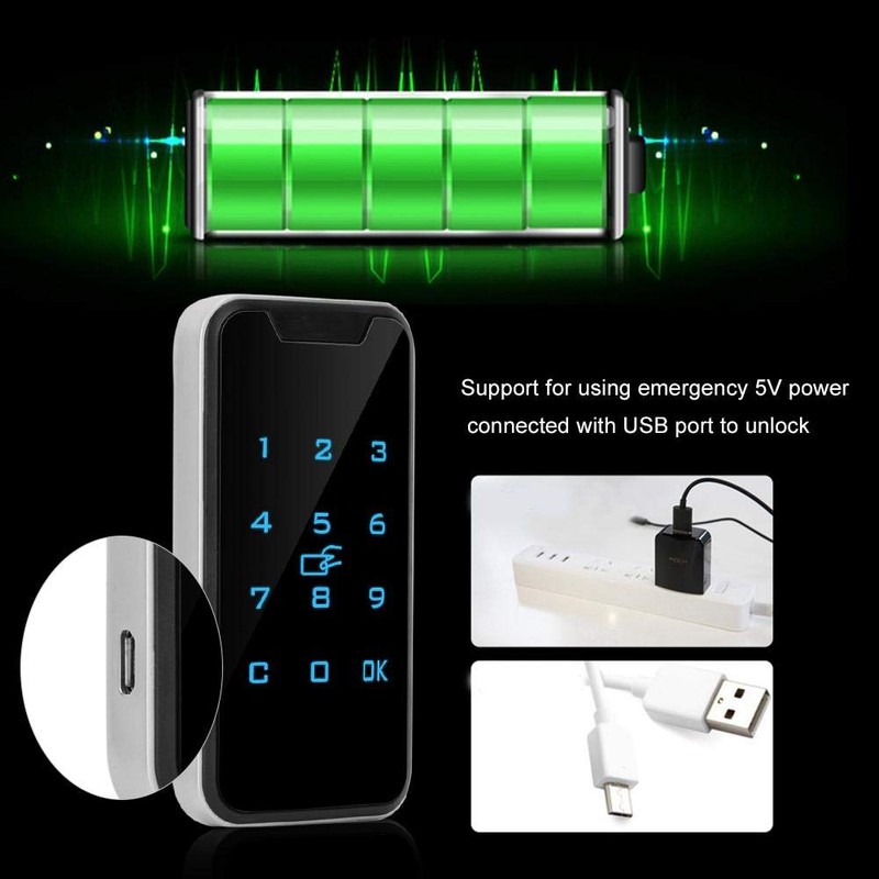Electronic Cabinet Lock, Zinc Alloy Smart Digital RFID Password Keyless