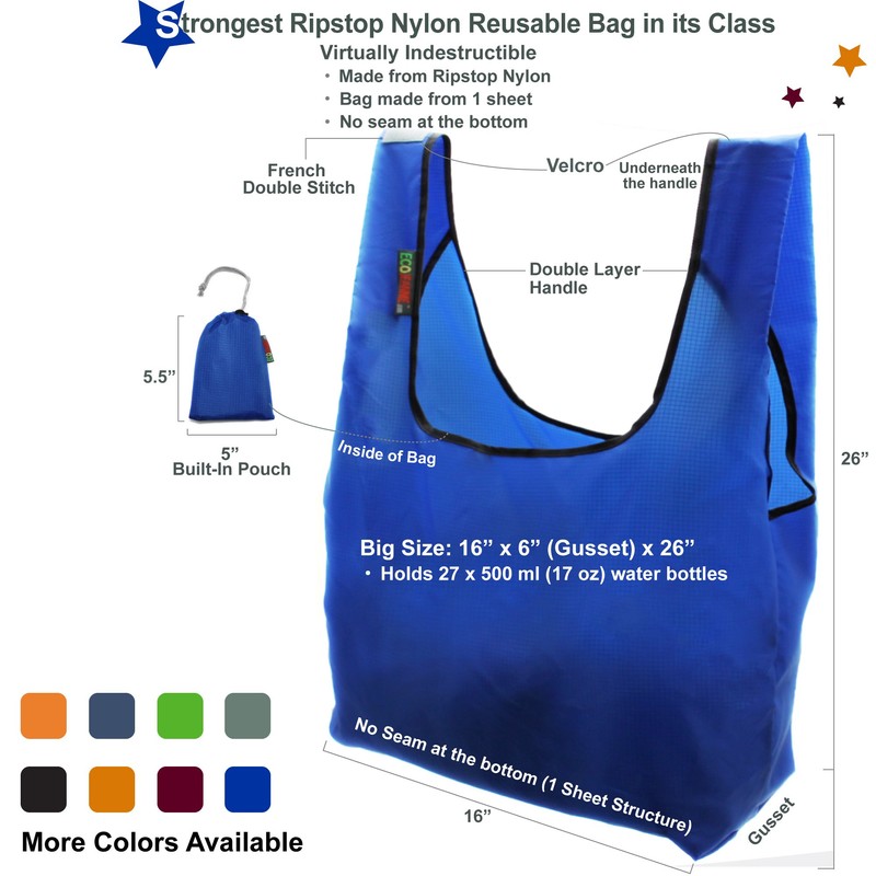 EcoJeannie RB0008 Reusable Bag, Royal Blue