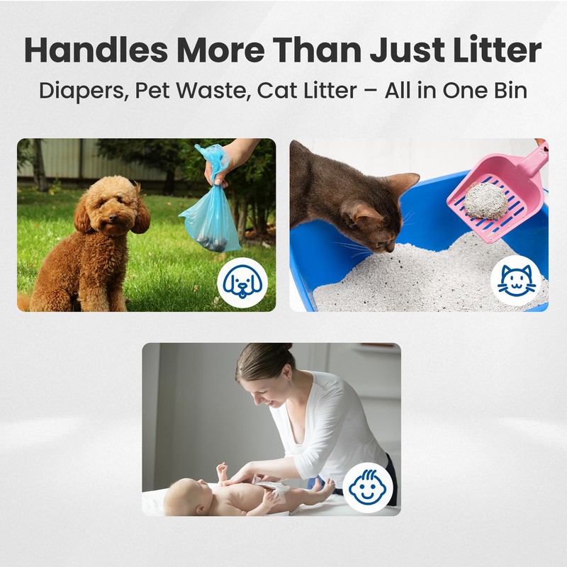 Neakasa PooGuard Litter Disposal Bin, 9.2L Trash Can for Cat