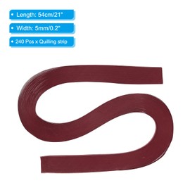 PATIKIL 240pcs Quilling Strips Paper 3/16"(5mm) 21"(54cm) Origami Paper Quilling Strip for Art DIY Hand Craft Christmas, Burgundy Red