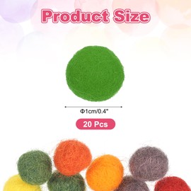 PATIKIL - Bolas de fieltro de lana con pompón de fieltro de 1 cm, 10 mm, color verde para manualidades, proyectos de manualidades, manualidades, paquete de 20 unidades
