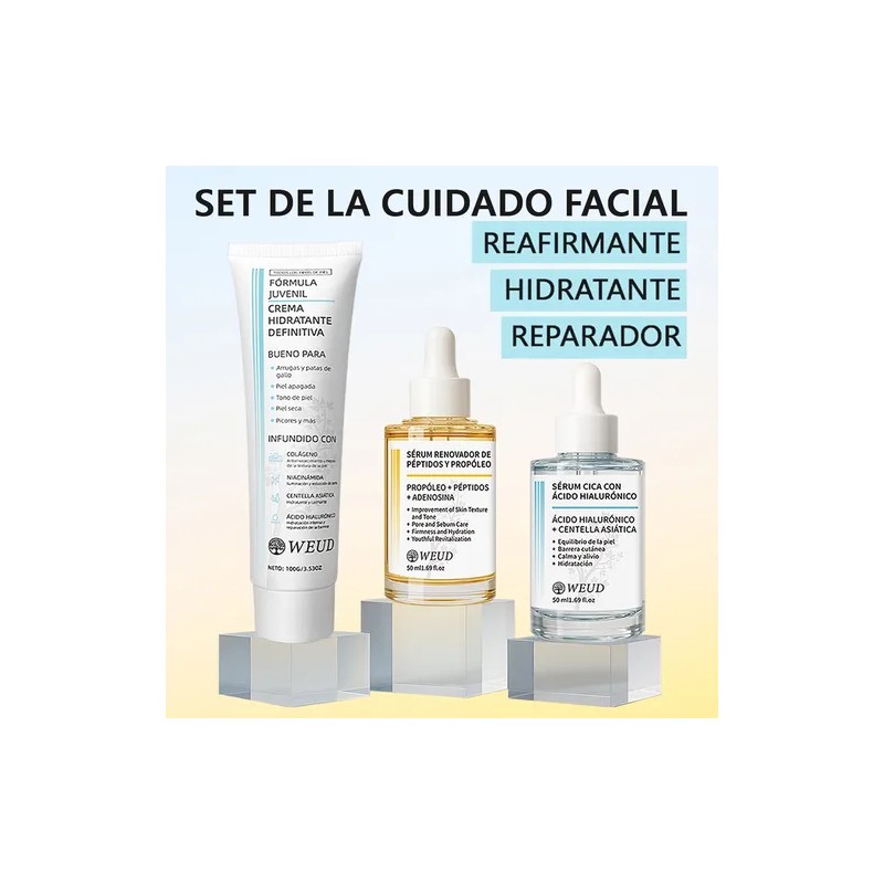 Weud Skincare Reafirm Repara Hidrata Sérum Crema 3pzs