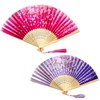 Folding Hand Fan, Pack of 2 Foldable Fans, Bamboo Fan