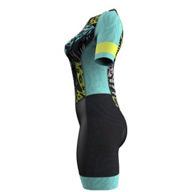 WIXEN PRO Race Women Triathlon Suit Sleeve Trisuit Aerodynamic Bike Run swim Suit Back Pocket (forest_xl)