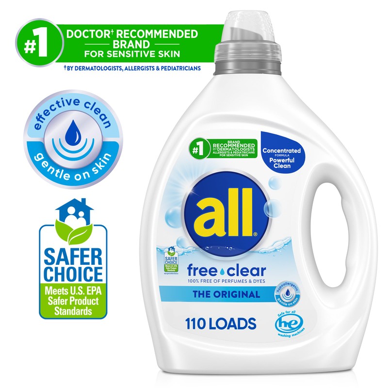 all free clear, Original, Liquid Laundry Detergent for Sensitive Skin,
