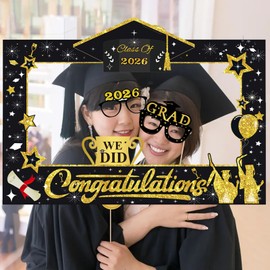 LMSHOWOWO 30 pz Foto Props Laurea Gadget, Cornice per Selfie in Carta, Alta Aualità Photo Booth Accessori, per 2026 Laurea Decorazioni Festa