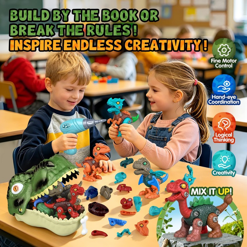 Drefirsa Dinosaur Toys for Kids Age 3-5 5-7, 8Pcs Take