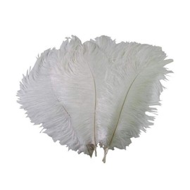 50 Pieces 6-8 Inch Natural Ostrich Feathers Stage Performance Props Craft Supplies for Party Wedding Centerpiece Home Decoration Festival Carnival Decoration (White)