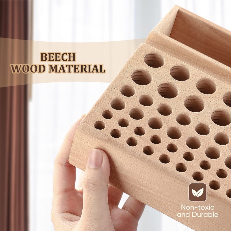 Joyibay 2 PCS Wooden Leather Tool Holders, Wooden Leather Craft