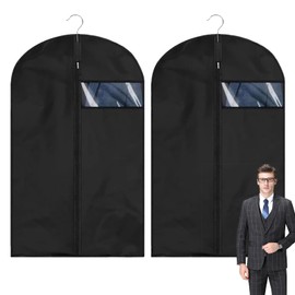 2 PCS Suit Covers for Hanging Clothes, Suit Bag, Suit Bags for Men, Suit Bags for Women, Suit Cover, Suit Bags for Suit Coat Jacket Home Wardrobe Storage(60 * 100cm)