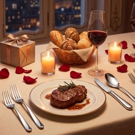 LIANYU 40-Piece Heavy Duty Silverware Set for 8, Stainless Steel Flatware