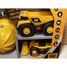Cat Tough Machines Light & Sound Toy Vehicle Set Including Bonus Hard Helmet