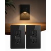 SURAIELEC 15A Night Light Wall Receptacle, Dusk-to-Dawn Guide Light, 3000K