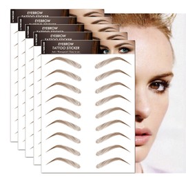 BREYLEE Eyebrow Tattoo Stickers Eyebrow Permanent Makeup Stickers Eyebrow Stickers [50 Pairs] 6d Natural Eyebrows Pasting Eyebrow Eyebrow Eyebrow Never Fade Waterproof Sustainable Falling Eyebrow Makeup Stickers (Brown-#11)