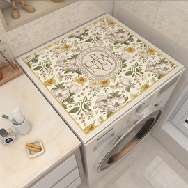 Cciphy Colorful Diatomite Washer or Dryer Cover for the Top, Cute Protector Mat for Laudry Machine Dryer, Dust-proof Washing Machine Top Cover for Home Laundry Room Kitchen, 23.6X23.6 in (Colorful-B)