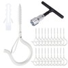 MOGADEE® Screw Hooks White, Hooks for Screwing 20 Pieces Ceiling