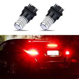 Rebvugr 2Pcs 3157 LED Bulbs, 3056 3156 3057 4157 LED Replacement Bulbs, Super Bright LED Turn Signal Lights for Front Rear Turn Signal Light Blinker Parking Side Marker Brake Lights (Red)