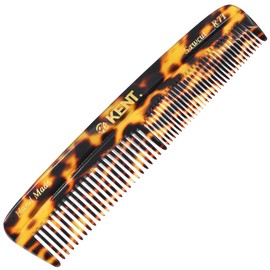 KENT Handmade Pocket Comb for Men, Fine and Wide Tooth Hair Comb, Best Beard Comb and Mustache Comb for Grooming and Styling, Sawcut Kent Comb, Made in England (Yellow Tokyo)