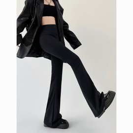 Women's Trendy High-Waisted Bootcut Yoga Pants - High-Stretch Micro-Blend for Spring/Autumn 2025 Weis 9002-Black Top+XL 5ea