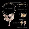 EVER FAITH Hibiscus Leaf Necklace Earrings Set Cubic Zirconia Crystal