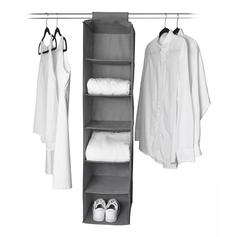 Escanver Organizador Closet Ropa Zapatos 6 Nivel Colgable Color Café