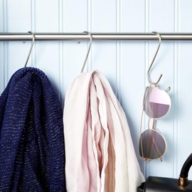 Juvale S-Shaped Hooks for Hanging - 3.9-Inch 50-Pack, Black Stainless Steel - Rust Resistant & Versatile for Hanging on Clothes Racks, Pots & Pans on Wire Racks