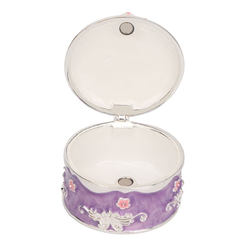 Rabbit Figurine Trinket Boxes Hand Painted Rhinestones Small Jewelry Box