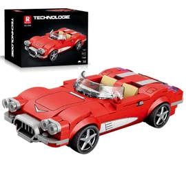 Reobrix 808 Corvette C1 Toy Car Building Blocks, 1:24 Scale Model Car Kit for Display and Collectible, Convertible Sports Car Building Toy for Boys and Adults, 311 Pieces