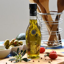 Extra Virgin olive oil with Truffle flavoured, KORVEL, glass bottle Amphora 250 ml, 8.45 fl oz