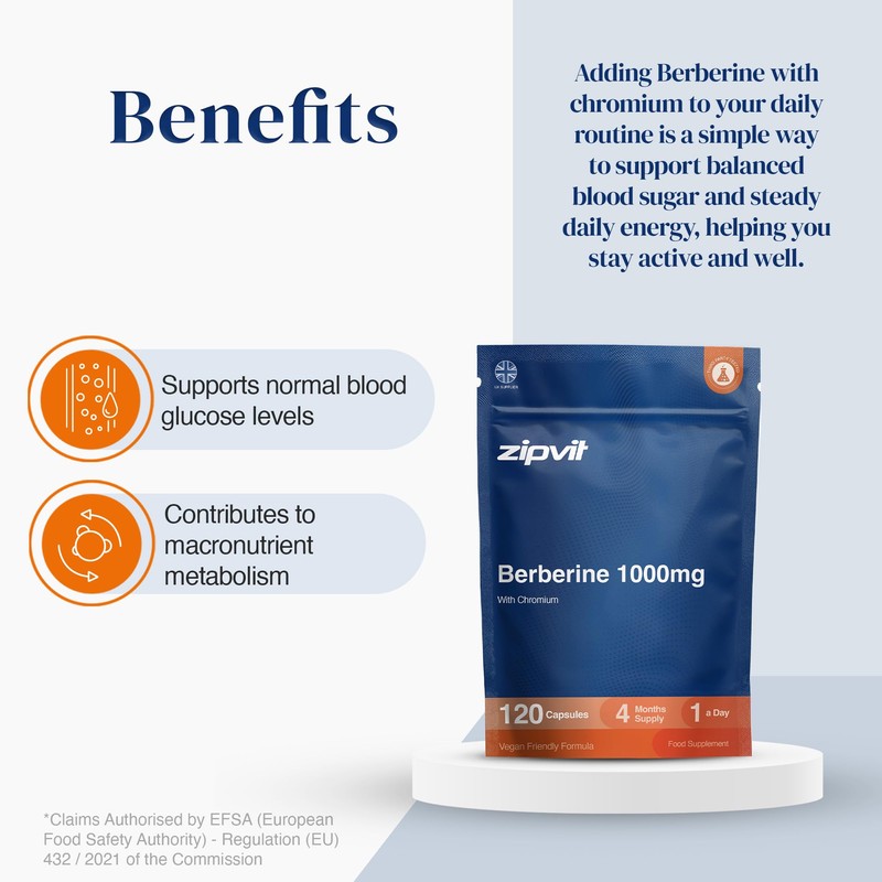 Zipvit Berberine 1000mg with Chromium - 120 Capsules - 4