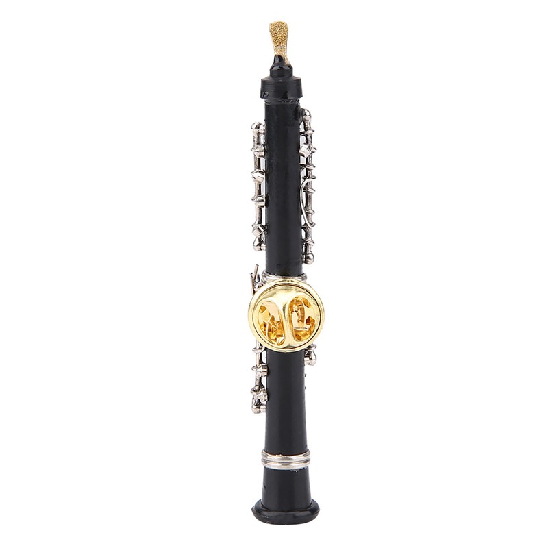 Oboe Shape Design Mini Pin Brooch Musical Instrument Craft Clothing