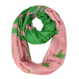 Divine Nine Depot Oversized Lighweight Pink and Green Ivy Infinity Scarf