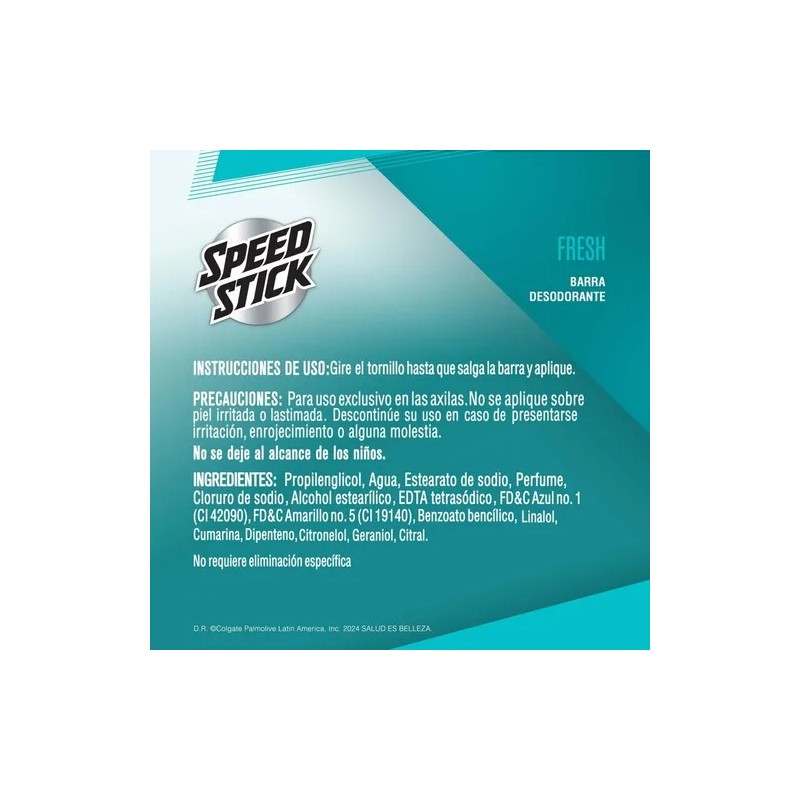 Desodorante En Barra Men Speed Stick Fresh Clásico 60 G