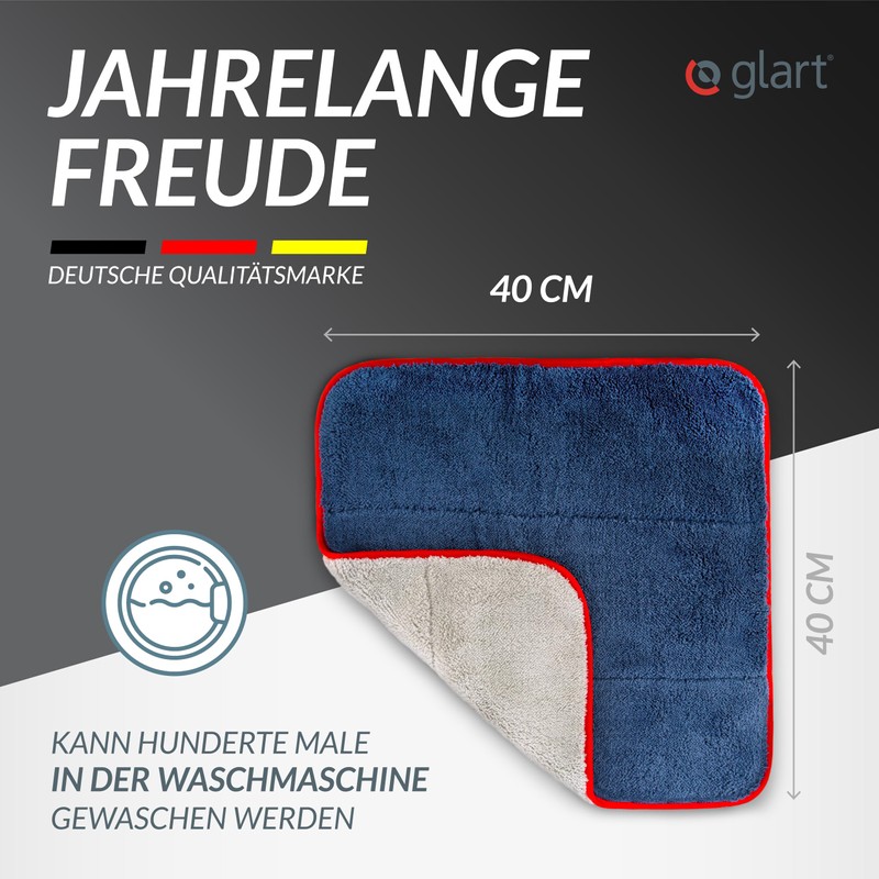 Glart Set of 2 Microfibre cloths, for polishing, windshields, cockpit,