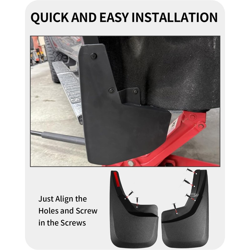Yldqcfu Heavy Duty Mud Flaps for Trucks - 4PC No-Drill