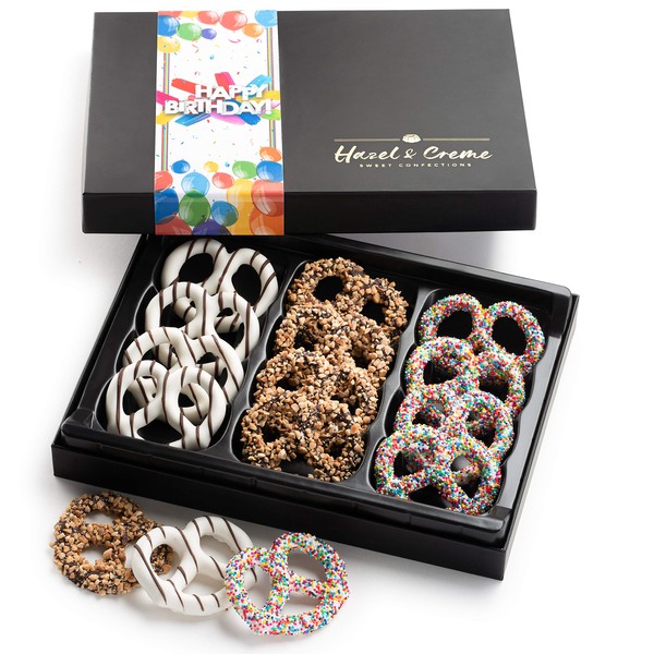 Birthday Gift Basket - Happy Birthday Gift Box - Food Birthday Gifts for Women/Men - Birthday Pretzel Gourmet Gift