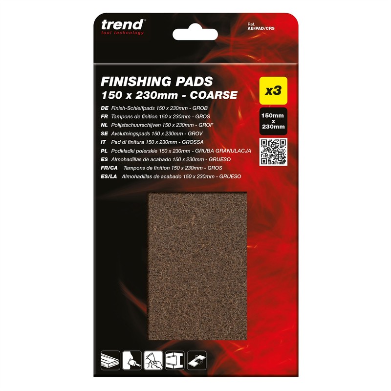 Trend Coarse Flexible Finishing Pads, 150 x 230 mm, 3
