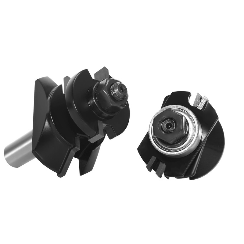 SICWOOD 2pcs V-Joint Tongue & Groove Bit Set 1/2 Shank,