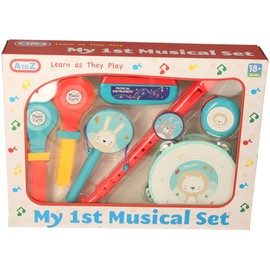 A to Z My 1st Musical Set, Baby Musical Instruments Toy Set, 18+ Months, Coral and Turquoise