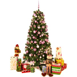 Brubaker Premium Christmas Bauble Set with Tree Topper - Sparkling Christmas Tree Baubles for the Christmas Tree 101 Pieces