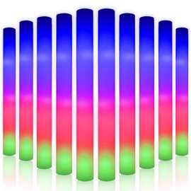 58PCS Foam Glow Sticks Party Packs,Led Light up Flashing Sticks with 3 Mode Flashing,8~10 Hours Long-lasting Glowing Multi Colour Party Supplies for Wedding Birthday Concert Hallowen Christmas
