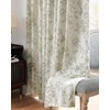 jinchan Blackout Linen Blend Curtains Floral Curtains for Living Room