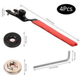 OWLMATE Face Hole Wrench, Wrench for Angle Grinder, Angle Grinder Wrench 8-48 mm Wrench Adjustable with Allen Key and 2 Flanges