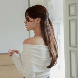 [Pick&Wear] 4-piece hairpiece c-curl perm hair extension wig two-tone brown / [픽앤웨어] 4피스 헤어피스 씨컬펌 붙임머리 가발 투톤 브라운