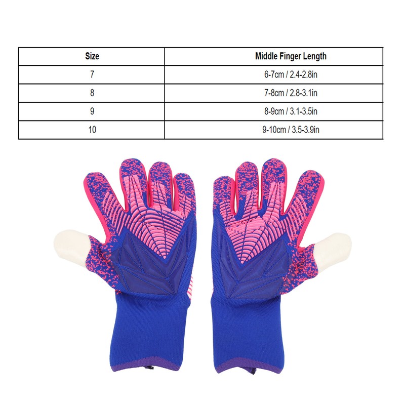 1Pair Goalkeeper Gloves Soccer Goalie Gloves Latex Strong Grip Breathable