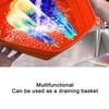 Red Silicone Microwave Splatter Cover with Handle Collapsible Microwave Food