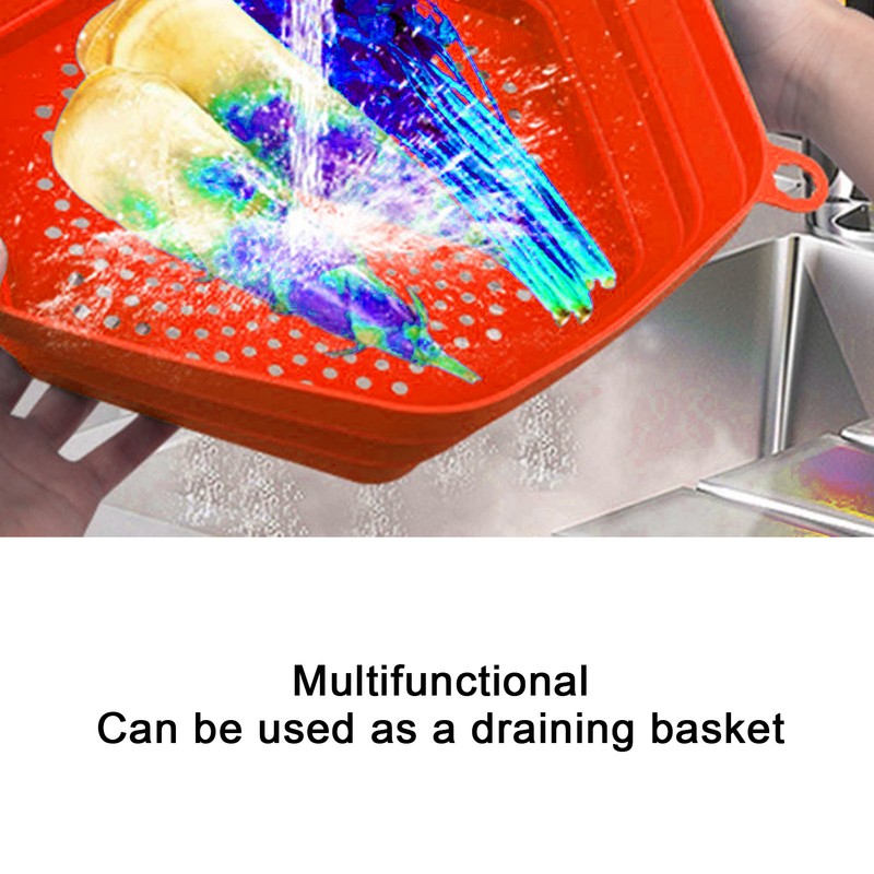 Red Silicone Microwave Splatter Cover with Handle Collapsible Microwave Food