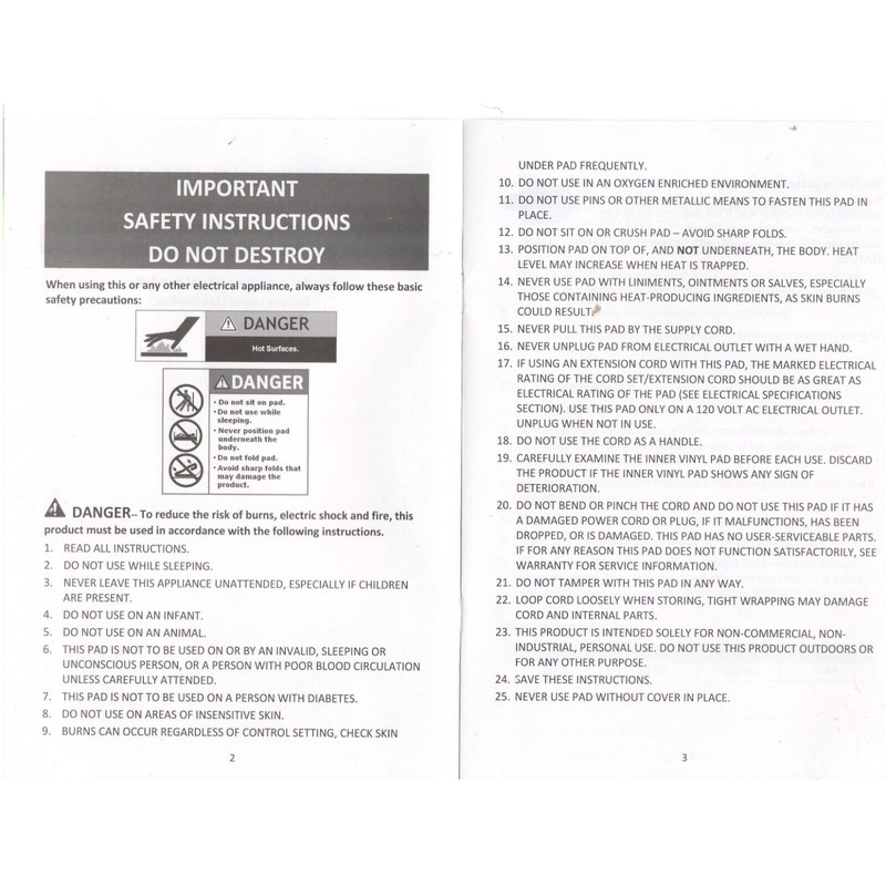 Norstar Electric Heating Pad King size Moist & Dry 120